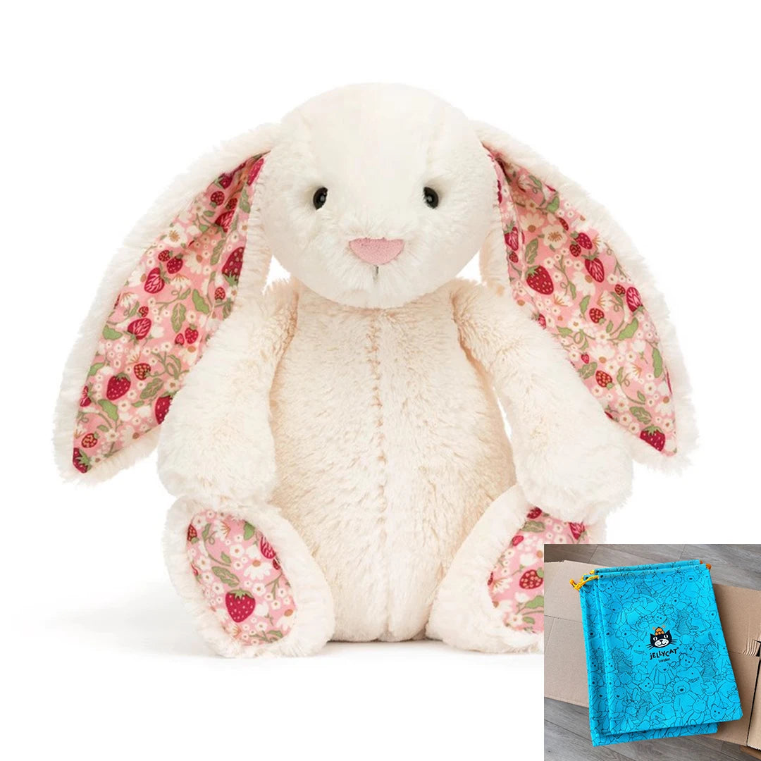 Jc Bonnie Rabbit Plush Toy with Floral Ears Kawaii Stuffed Doll Soft Sofa Cushion Kids Birthday Gift Room Decor