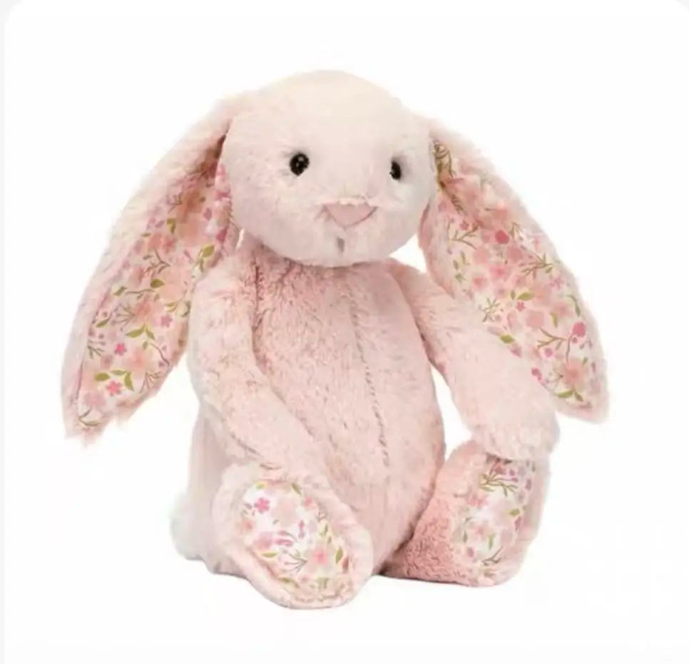 Jc Bonnie Rabbit Plush Toy with Floral Ears Kawaii Stuffed Doll Soft Sofa Cushion Kids Birthday Gift Room Decor