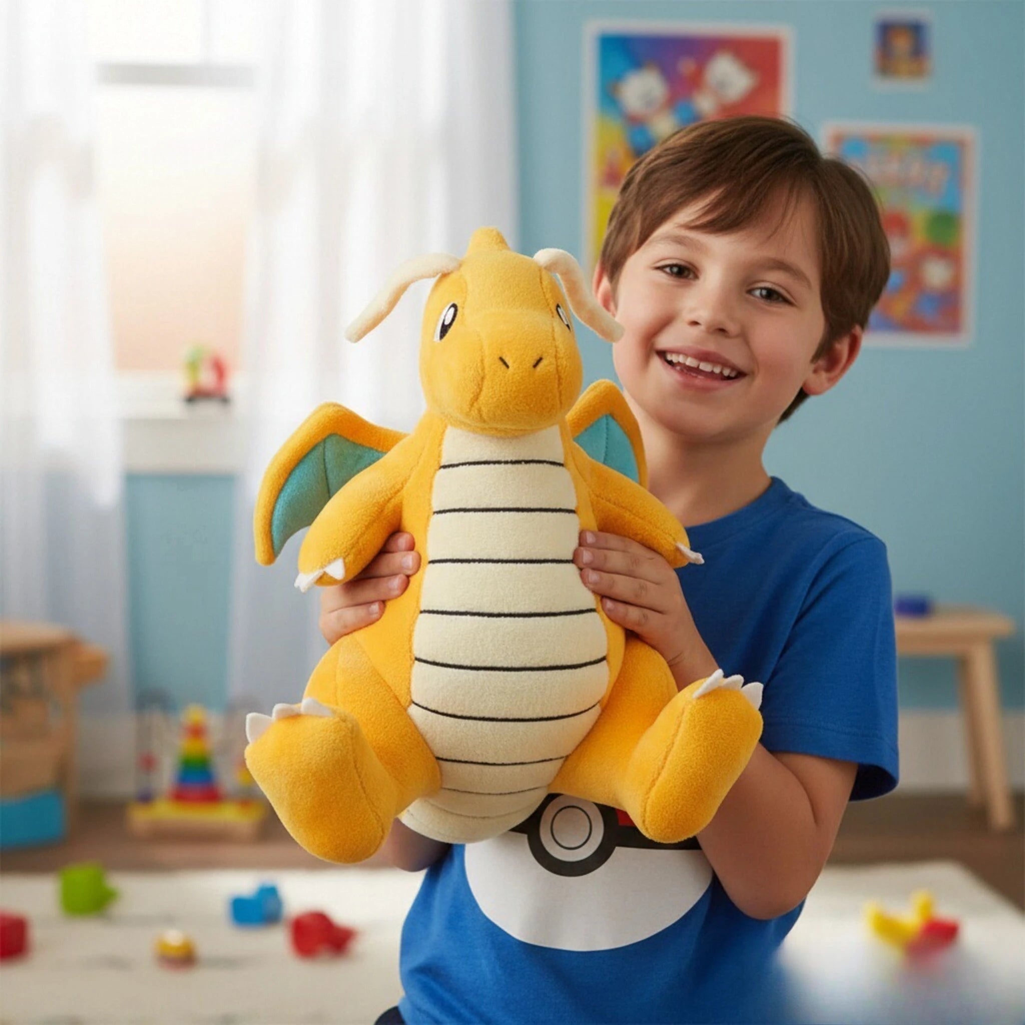 20-68cm Kawaii Pokemon Original Flash Dragonite Mini Dragon Dragonair Cartoon Soft Plush Doll Throw Pillow Child Birthday Gift