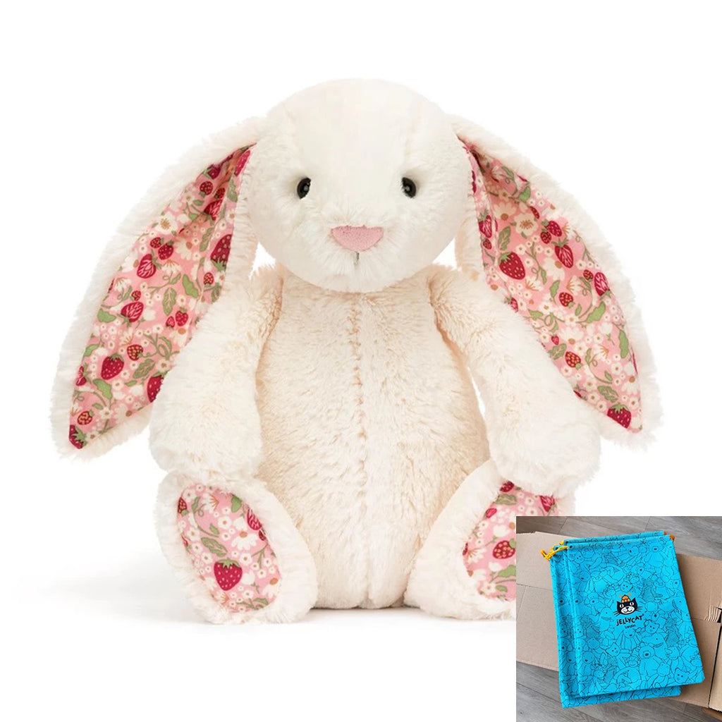 Jc Bonnie Rabbit Plush Toy with Floral Ears Kawaii Stuffed Doll Soft Sofa Cushion Kids Birthday Gift Room Decor