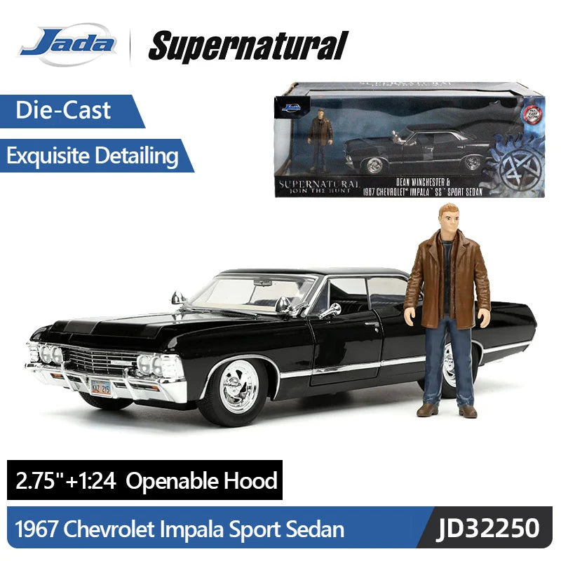 JADA Toys Supernatural 1967 Chevrolet Impala Sport Sedan 1:24 Scale Die-Cast Model JD32250
