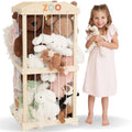 Large Wooden Toy Storage Organizer for Kids Playroom, Easy to Assemble Stuffed Animal Zoo Holder
