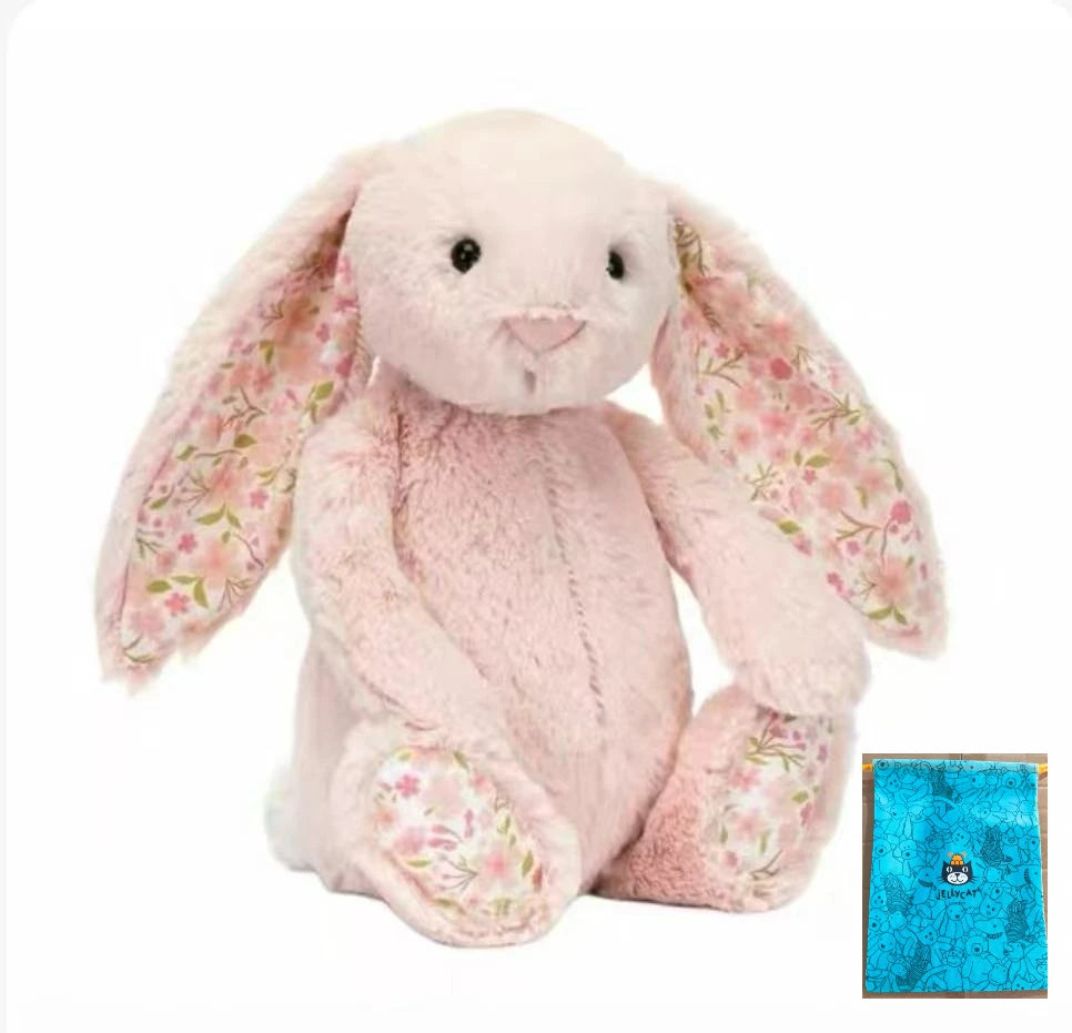 Jc Bonnie Rabbit Plush Toy with Floral Ears Kawaii Stuffed Doll Soft Sofa Cushion Kids Birthday Gift Room Decor