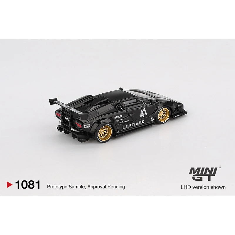 MINIGT 1081 In Stock 1:64 LBWK Lamborghini Countach LB WORKS Black Diecast Car Model Collection Toys
