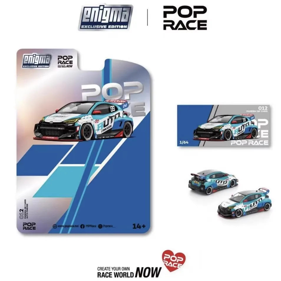 In Stock POP Race 1:64 GR Yaris Pandem Rocket Bunny Auto Finesse Openable Hood Diecast Car Model Collection Toys