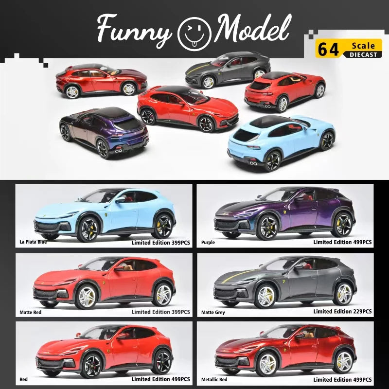 Available In Stock Funny 1:64 Purosangue F SUV FUV Diecast Car Model Collect Miniature Toys