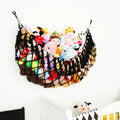 Wall-Mounted Stuffed Animal Hammock, Handmade Macrame Toy Storage Net for Plushies Organizer (Black)